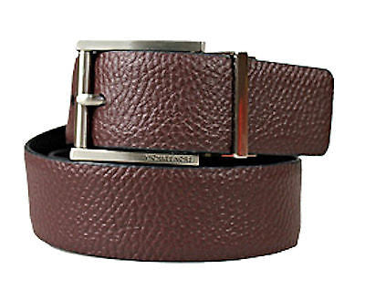 Michael Kors Twist Reversible 28615 Textured Mens 1.5 Belt 34 36 BBR Silver