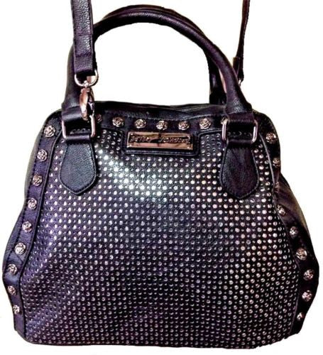 Betsey Johnson Tuxedo Park Mini Dome Satchel Perforated Tote Bag Black or Bone