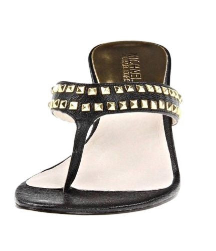 MICHAEL Michael Kors Alexi Mid Heel Studded Thong Sandal Shoe Slides 3 Color-SZ