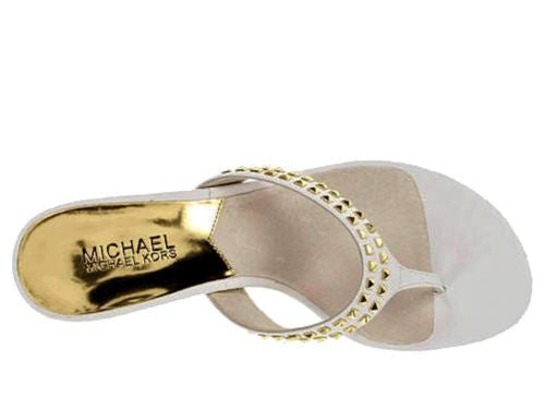 MICHAEL Michael Kors Alexi Mid Heel Studded Thong Sandal Shoe Slides 3 Color-SZ