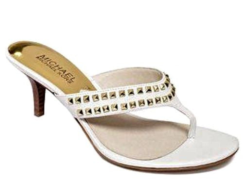 MICHAEL Michael Kors Alexi Mid Heel Studded Thong Sandal Shoe Slides 3 Color-SZ