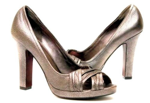 Cole Haan Tonya Open Toe Platform Pump ll Antique Silver Metallic OT Womens 4"