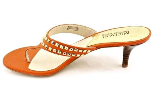 MICHAEL Michael Kors Alexi Mid Heel Studded Thong Sandal Shoe Slides 3 Color-SZ