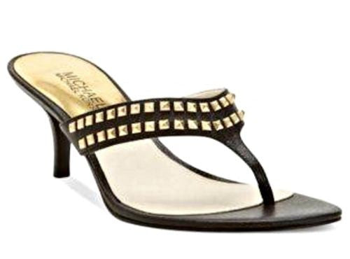 MICHAEL Michael Kors Alexi Mid Heel Studded Thong Sandal Shoe Slides 3 Color-SZ