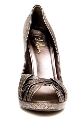 Cole Haan Tonya Open Toe Platform Pump ll Antique Silver Metallic OT Womens 4"