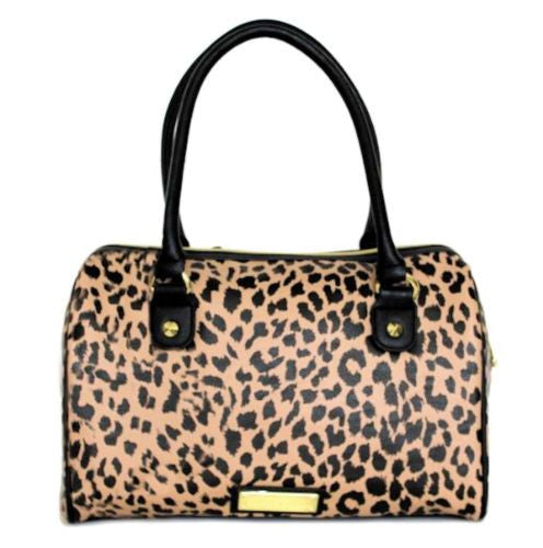 Betsey Johnson Printed PVC Speedy Satchel Cheetah Animal Print Tote Bag BB15240