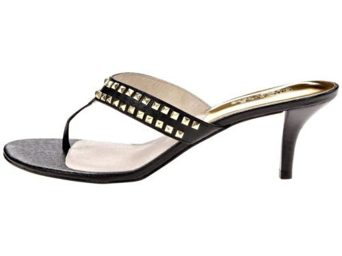 MICHAEL Michael Kors Alexi Mid Heel Studded Thong Sandal Shoe Slides 3 Color-SZ