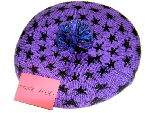 Betsey Johnson Lucky Stars Beret Hat Knit Pom Cap NWT 2 Colors SAME DAY SHIP