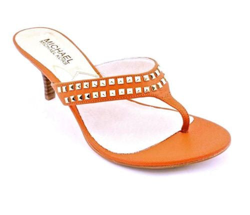 MICHAEL Michael Kors Alexi Mid Heel Studded Thong Sandal Shoe Slides 3 Color-SZ