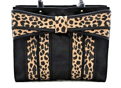 Betsey Johnson BOW-TASTIC Satchel Cheetah Animal Convertible Multifunction Tote