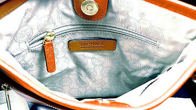 Michael Kors Jet Set Saffiano Leather Large Messenger Crossbody Bag Tangerine