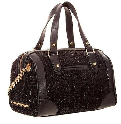 Juicy Couture Mar Vista Sparkle Tweed Mini Steffy CrossBody Bowler Bag Black NWT