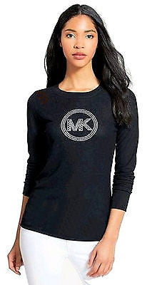 MICHAEL KORS Scoop Neck Tee Shirt Ecru Casual L/S Womens Pullover Knit Top NWT