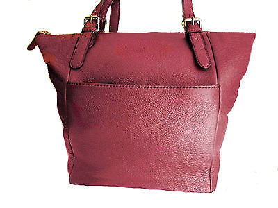CALVIN KLEIN Key Items Tote H3GAA1QB Pebble Leather Satchel Shoulder Bag $228.