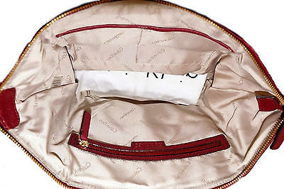 CALVIN KLEIN Key Items Tote H3GAA1QB Pebble Leather Satchel Shoulder Bag $228.