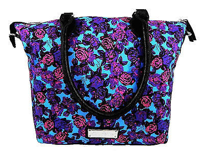 Betsey Johnson 2 Zip Tote Midnight Express Blue Satchel Shoulder Bag 12x12x6 NWT