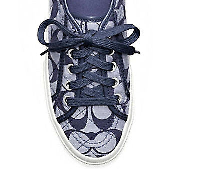 COACH KALYN Womens 12CM Signature Quilted Heart Canvas Fashion Sneaker Navy Blue