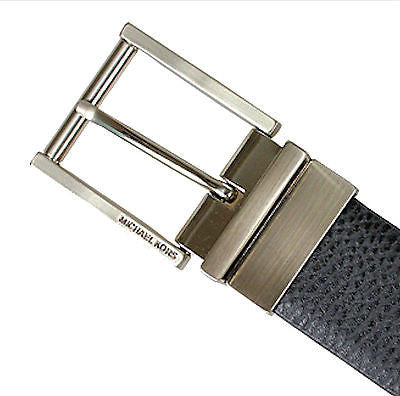 Michael Kors Twist Reversible 28615 Textured Mens 1.5 Belt 34 & 36 BBR - Silver