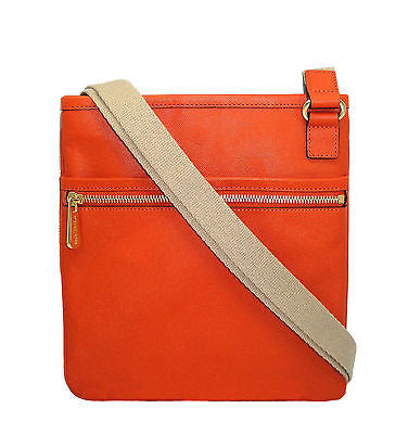 Michael Kors Jet Set Saffiano Leather Large Messenger Crossbody Bag Tangerine