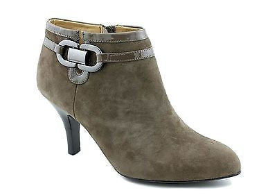 Sofft Belvedere Womens Ankle Boot Bootie Suede Leather Patent Mid Heel Taupe 6