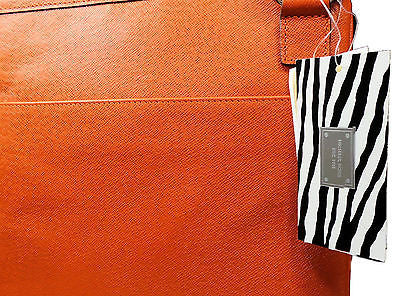 Michael Kors Jet Set Saffiano Leather Large Messenger Crossbody Bag Tangerine