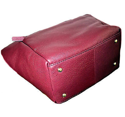 CALVIN KLEIN Key Items Tote H3GAA1QB Pebble Leather Satchel Shoulder Bag $228.