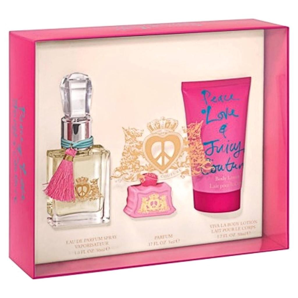 Juicy Couture Peace Love & Juicy Couture 3 Piece Gift Set Parfum,Spray,Lotion