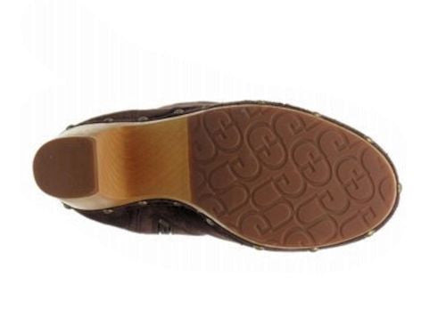 UGG Australia Rumer Suede Mid High Chocolate Lattice Weave Stud Boots ON SALE