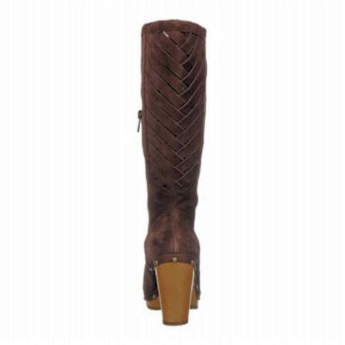 UGG Australia Rumer Suede Mid High Chocolate Lattice Weave Stud Boots ON SALE
