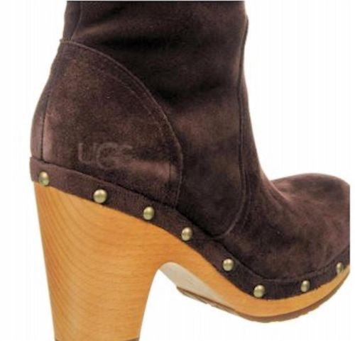 UGG Australia Rumer Suede Mid High Chocolate Lattice Weave Stud Boots ON SALE