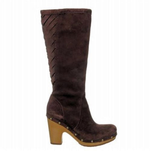 UGG Australia Rumer Suede Mid High Chocolate Lattice Weave Stud Boots ON SALE